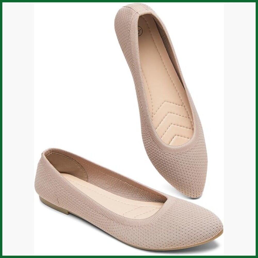 Mesh Flats Pointed-Toe Dress Shoes with Memory Foam